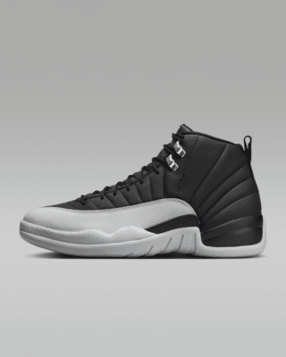 Air Jordan 12 Retro Black and Wolf Grey Men s Shoes. Nike